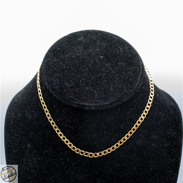 STAMPED "K18" SHORT NECKLACE 13" LONG GOLD PLATED
