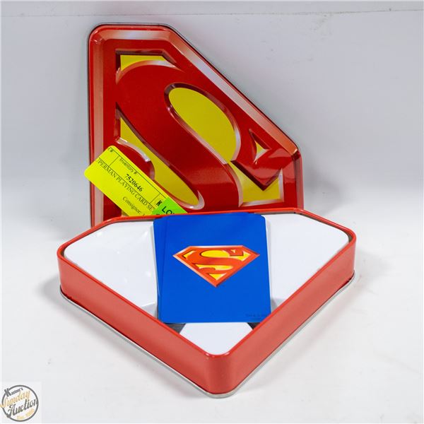 SUPERMAN PLAYING CARD SET METAL CASED