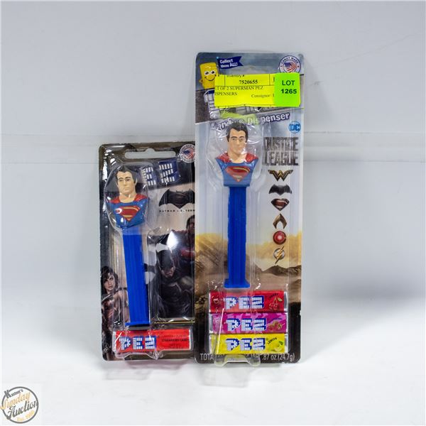 SET OF 2 SUPERMAN PEZ DISPENSERS