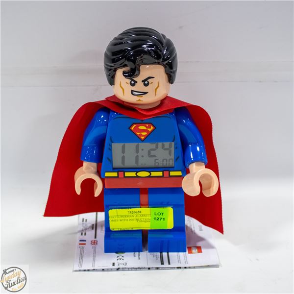 LEGO SUPERMAN ALARM CLOCK COMES WITH INSTRUCTIONS
