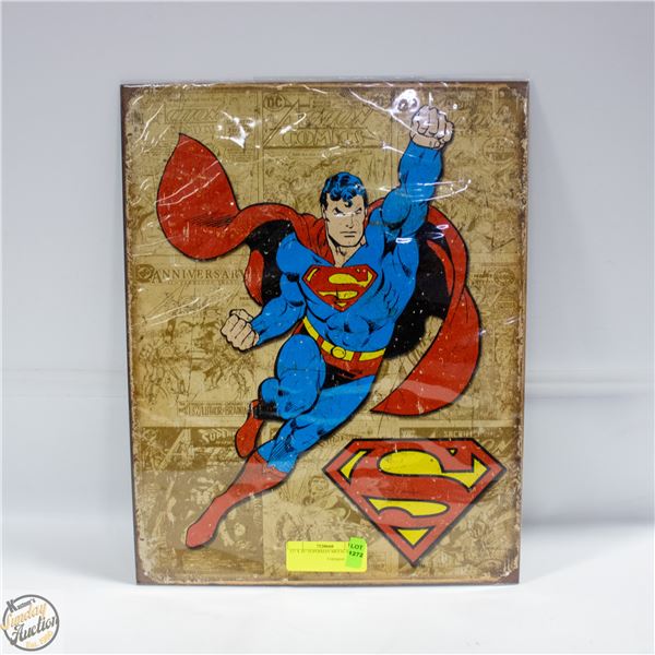 12" X 16" SUPERMAN METAL PANEL
