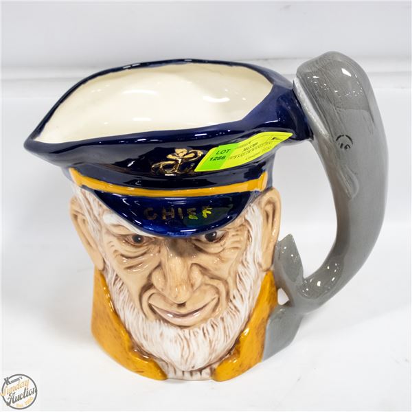 LARGE 1978 SAILOR/WHALE JUG