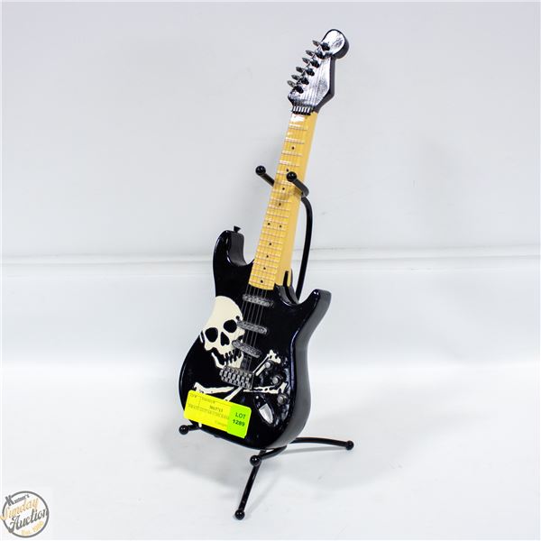 PIRATE GUITAR COIN BANK WITH STAND