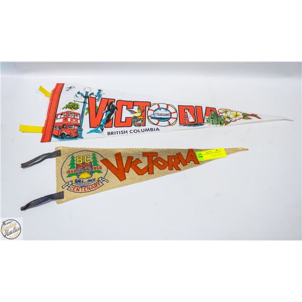 SET OF 2 VICTORIA, BC PENNANTS