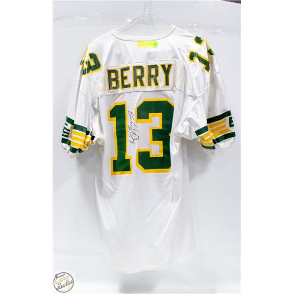 SIGNED GAMEWORN ED BERRY #13 EDMONTON ESKIMOS