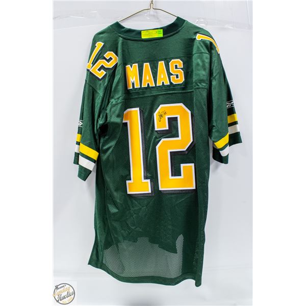 SIGNED JASON MAAS #12 LARGE EDMONTON ESKIMOS