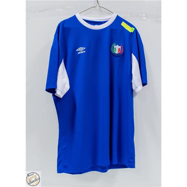 BLUE SIZE LARGE UMBRO ITALIA SHIRT