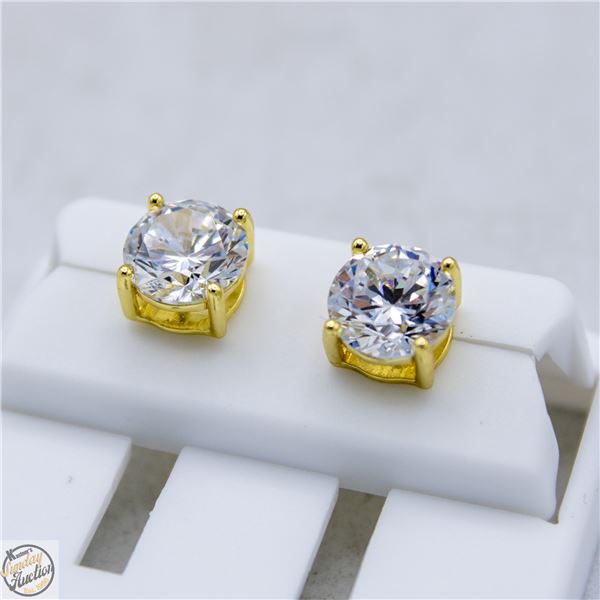 NEW GOLD PLATED ROUND STUD EARRINGS