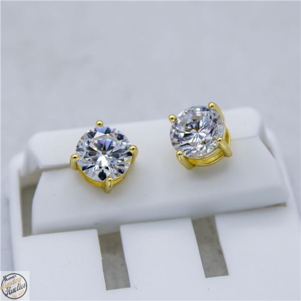 NEW GOLD PLATED ROUND STUD EARRINGS