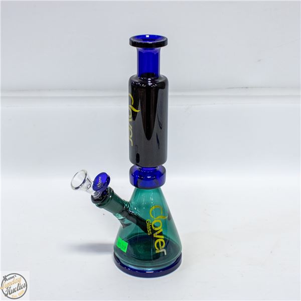 11" CLOVER GLASS BONG WITH DOWNSTEM AND BOWL