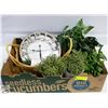 Image 1 : FLAT WITH 7 ARTIFICIAL DISPLAY PLANTS, BASKET,