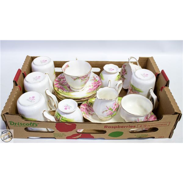 VINTAGE ROYAL ALBERT "BLOSSOM TIME" COFFEE+TEA SET