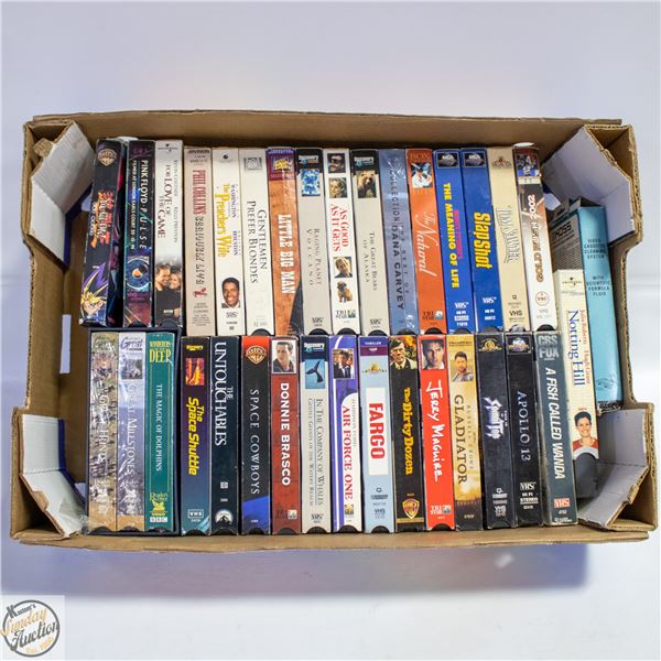 LARGE FLAT OF VHS TAPES