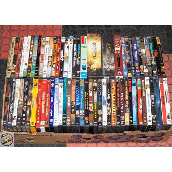 LARGE FLAT OF DVDS INCLUDING 6 NEW PLUS SEASON