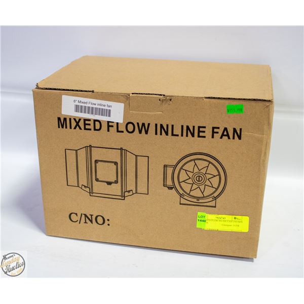 6" MIXED FLOW INLINE FAN UNUSED IN BOX