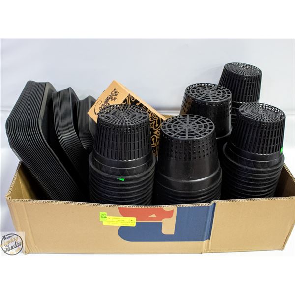 PLANTING POTS + BOTTOM WATER DRIP TRAYS +