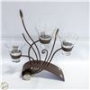 Image 1 : BRONZE TONE 3 TEA LIGHTS METAL CANDLE