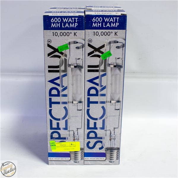 (4) SPECTRALUX 600WATT MH LAMP 10000°K