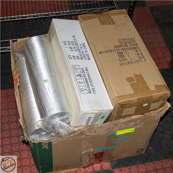 NEW BOX OF 4" NON INSULATED AIR DUCTING +