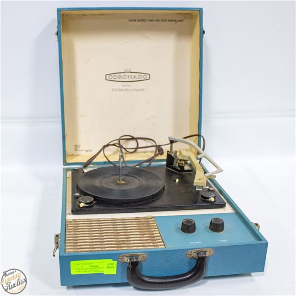 CORANADO SWINGER 1 PORTABLE TURN TABLE WORKING