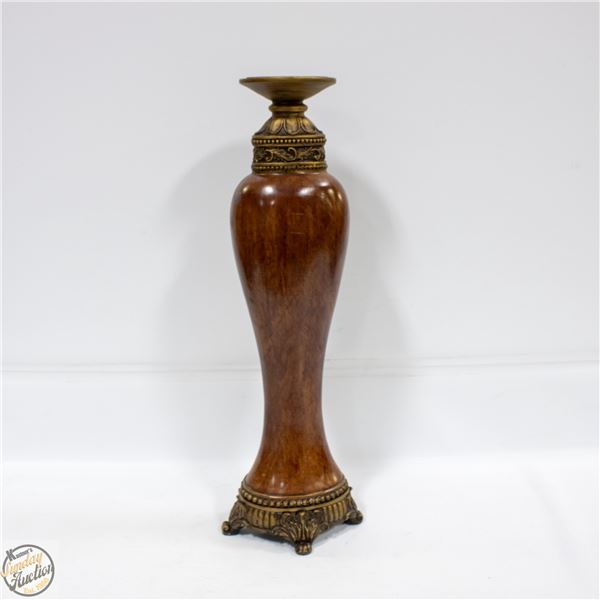 18" TALL REDDISH-BROWN CANDLE HOLDER WITH