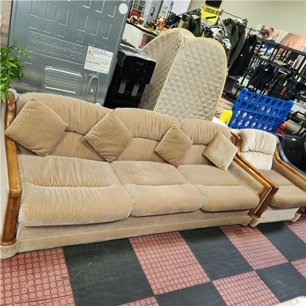 BEIGE SOFA AND CHAIR