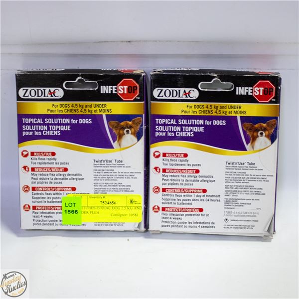 2X 3TUBES ZODIAC DOG 4.5 KG AND UNDER FLEA