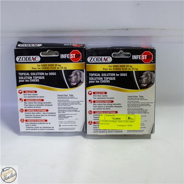 2X 3TUBES ZODIAC DOG 25 KG AND OVER FLEA