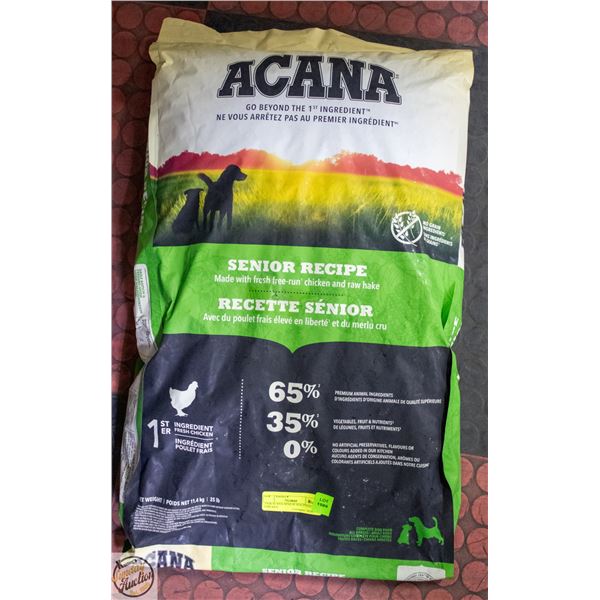 25LB ACANA SENIOR DOG FOOD CHICKEN