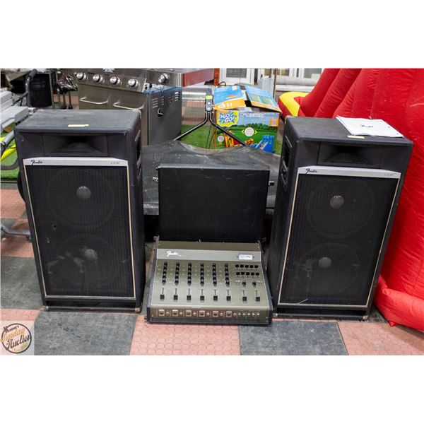 FENDER MA6 MIXER AMP & 2 - 12 HF SPEAKERS