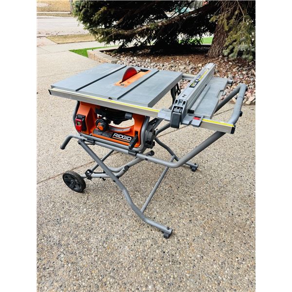 RIDGID TABLE SAW W/ROLLING STAND +10" DIABLO BLADE