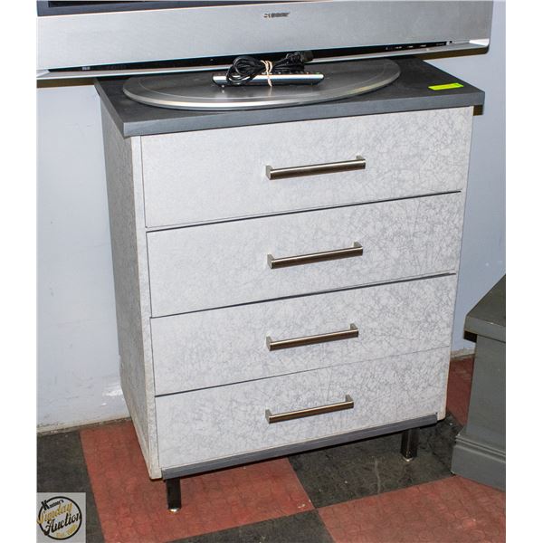 FOUR DRAWER DRESSER 2-TONE GREY