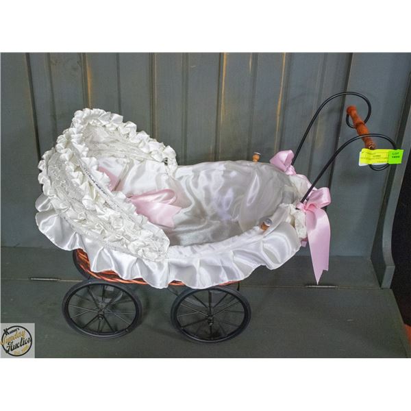VINTAGE METAL DOLL CARRIAGE