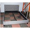 Image 1 : QUEEN SIZE SILVER-GREY FABRIC BEDFRAME