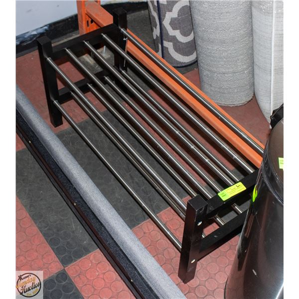 IKEA 2-TIER WOOD & STAINLESS STEEL SHOE RACK