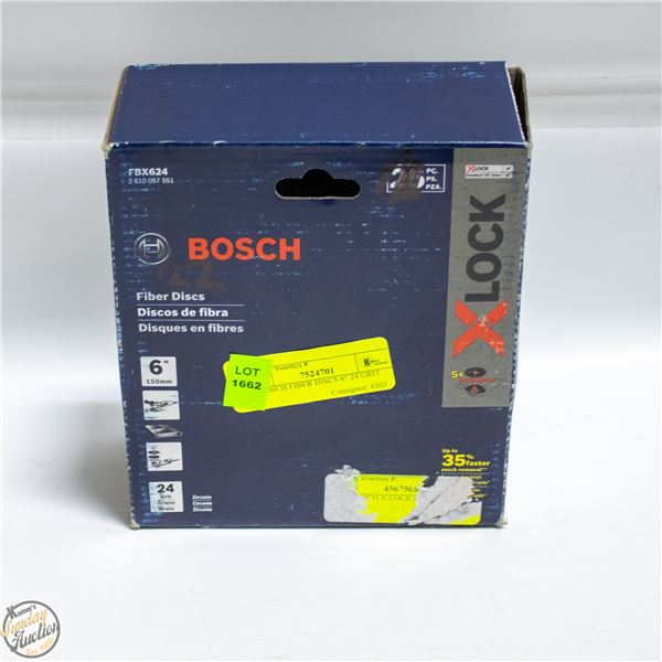 22 BOSCH FIBER DISCS 6" 24 GRIT