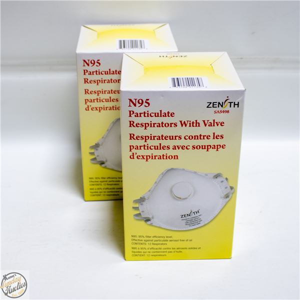24 PACKS N95 PARTICULATE RESPIRATORS