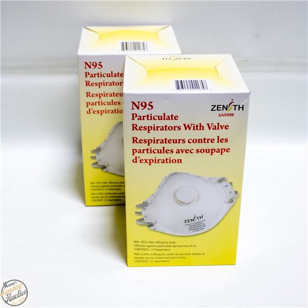 24 PACKS N95 PARTICULATE RESPIRATORS