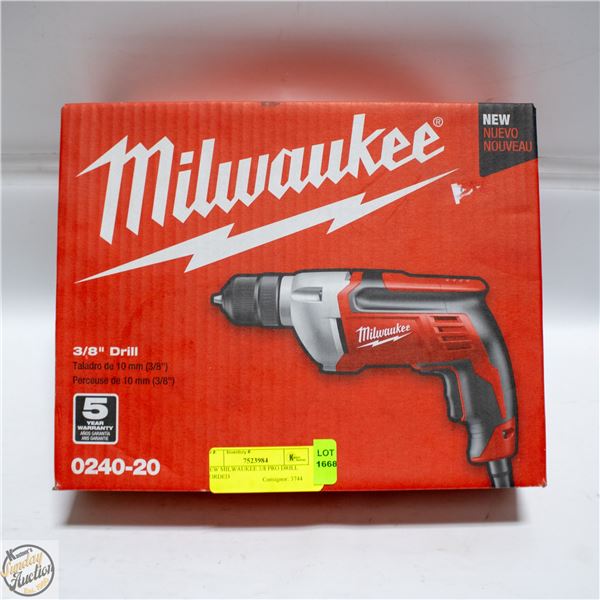 NEW MILWAUKEE 3/8" DRILL CORDED