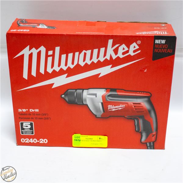 NEW MILWAUKEE 3/8" DRILL CORDED