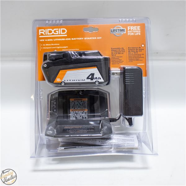 NEW RIDGID 18 VOLT LITHIUM-ION BATTERY &