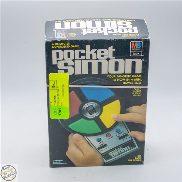 1987 BOXED MB ELECTRONICS POCKET SIMON