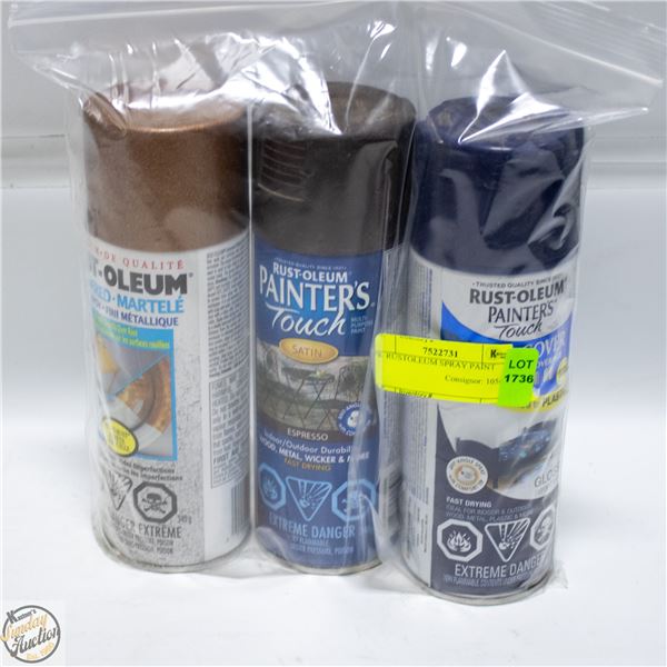 3PK RUSTOLEUM SPRAY PAINT