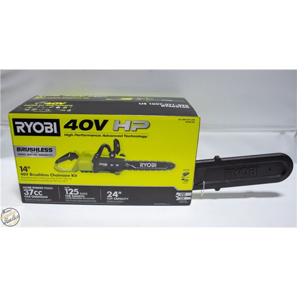 NEW RYOBI 40 VOLT BRUSHLESS HP CHAINSAW