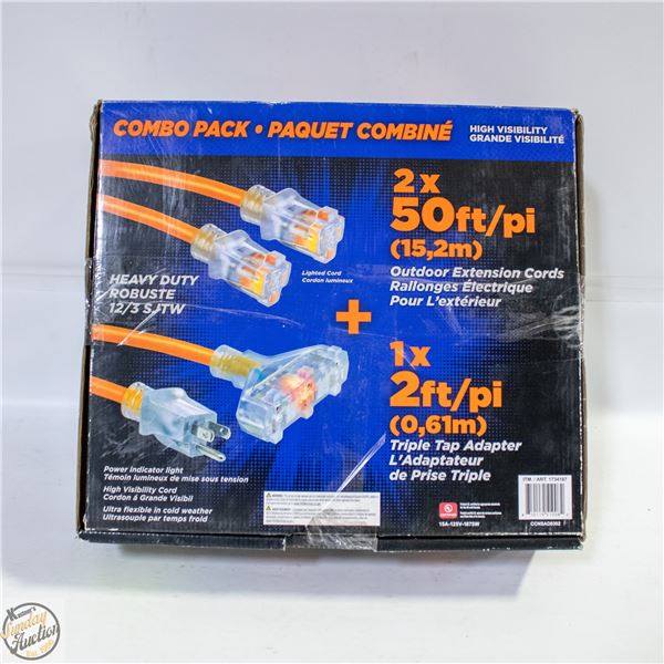 PRIME 3 PC EXTENSION CORD COMBO PACK HEAVY DUTY