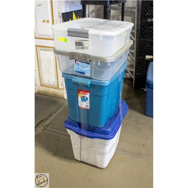 2 STERILITE STORAGE TOTE WITH LIDS +