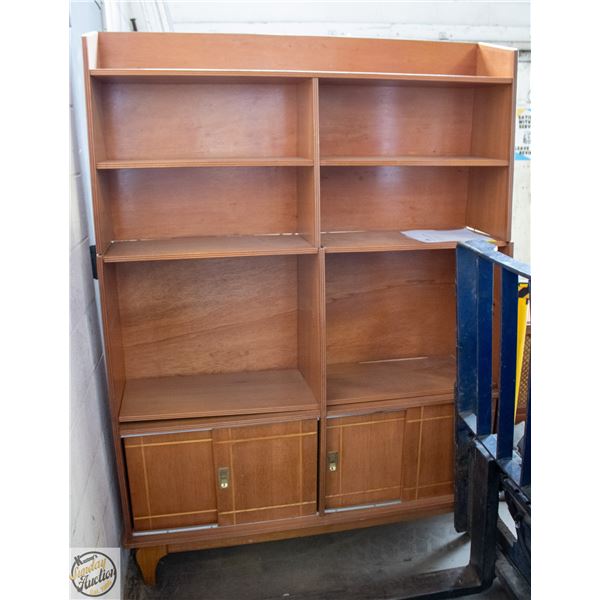 UNCLAIMED 2PC TEAKWOOD CABINET H-75" W-16.5" L-57"