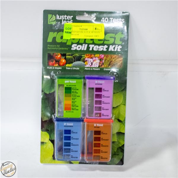 SOIL TEST KIT PH, N, P, K. 40 TESTS LUSTER LEAF