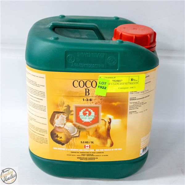 5L COCOS A 3-0-3 PLANT NUTRIENTS. HOUSE &