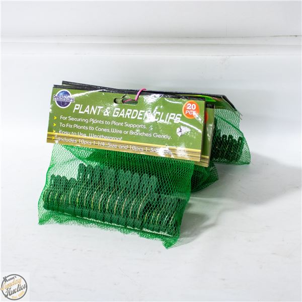 60 CLIPS - 3 PKGS PLANT & GARDEN CLIPS